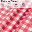 3 Packs Gingham Tablecloth Red and White Checkered Tablecloths 54 x 108 Inches Disposable Plastic Gingham Tablecovers Waterproof Rectangle Picnic Table Covers for Birthday Party Supplies