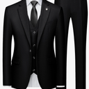 MAGE MALE Mens Suits Slim Fit 3 Piece Tuxedo Suit One Button Solid Prom Wedding Party Blazer Vest Pants Set with Tie, Size M