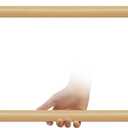 2FT Wood Hand Railing for Stairs - Wooden Handrails for Outdoor Steps, Staircase Handrail W/s Black Metal Brackets, Banister Deck Rails, Safety Grab Bars for Senior, Elderly & Kids