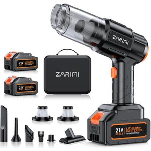 Car Vacuum Portable Cordless, 50000Pa High Power Rechargeable Dust Buster with 2 Batteries & Charger, 6-in-1 Handheld Vacuum Cleaners for Home, Car, Pet Hair, Keyboard, Graphite Black