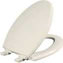 Mayfair Cassel Slow Close Toilet Seat, Easy Clean, Non Slip Premium Wood Seat, Easy Install, Made in USA, Elongated, Biscuit