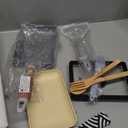 9Pcs Tamagoyaki Pan Set, Japanese Omelette Pan Nonstick with Lid, Square Japanese Egg Skillet Rectangle 7"x5" Grey (Gray)