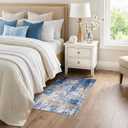 RELEANY Washable Area Rugs 3x4 Non-Slip Modern Abstract Soft for Living Room Entryway Bedroom Nursery, Print Pattern, Grey Blue Gold/Golden