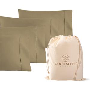 1000 TC Taupe Standard Pillowcases Set of 4 100% Egyptian Cotton Pillow Cases with Long Staple Cotton & Sateen Weave, Silky Soft Hotel - Like Bed Pillow Covers for Comfy Sleeping, Snug Fit