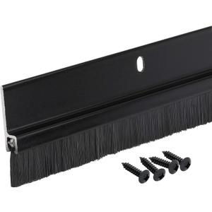 Randall Manufacturing Co., Inc | Door Sweeps Aluminum & Brush | Brush Sweeps for Gaps Up to 1 | Black Holder | 3 Feet | Fill Gaps & Keep Unwanted Debris Out