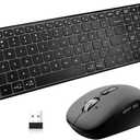 Wireless Bluetooth Keyboard and Mouse Combo (USB + Dual BT) | , Multi-Device Slim Keyboard and Mouse Set Compatible for Windows, Mac,PC Laptop iPad Tablet - QWERTY