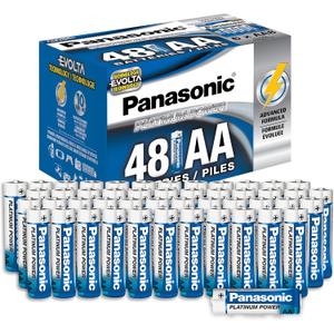 Panasonic Energy Corporation LR6XE/48PC Platinum Power AA Alkaline Battery, 48 Pack