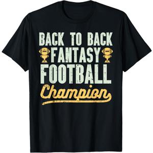 Back to Back Fantasy Football Champion Gridiron Legend Gift T-Shirt Small