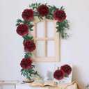 20 Pcs Artificial Flower Peonies, 5" Silk Fake Peonies with 6" Stems No Leaf, Faux Peonies Flowers for Decoration Wedding Home Party Centerpiece Decor Floral Art (Wine Red)