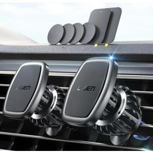 LISEN 2 Pack Magnetic Phone Holder for Your Car Magnet for Phone Car Mount Vent 6 Military Magnets Vent Cell Phone Holder Mount for Car Plate Fit All, Gifts for Women Men, Car Accessories