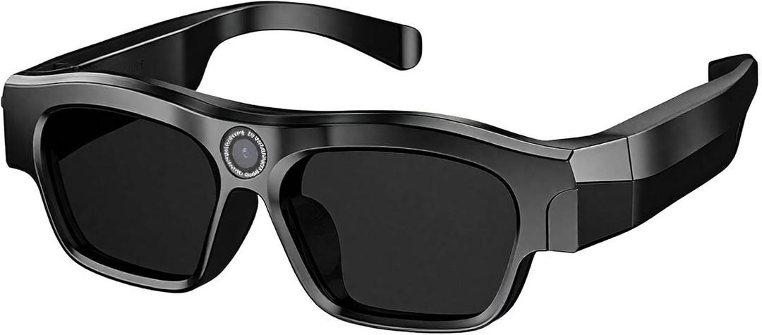 Smart Glasses with Camera, 4k Video Camera Glasses with TF Card, Recording Glasses for Driving Riding Training VX18 (Black)