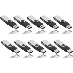 Wholesale 10 Pack Small Capacity 1MB Black USB 1.0/1.1 Flash Drives Swivel U Disk Memory Stick, (Not 1GB)