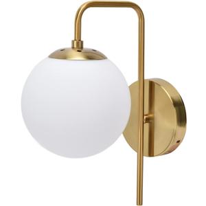 Nordic Modern E27 Glass Sphere LED Wall Light, Frosted Texture Round Bedroom Wall Lamp, Simple Installation Elegant Design for Bedroom, Living Room, Hallway, Iron and Glass Material