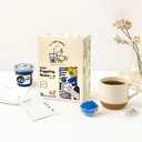 BOZU Popping Boba Kit Gift-Ready Hot or Iced Bubble Tea Set, Blue Curaao Popping Boba & Peach Green Tea, Secure Protective Packaging, 3 Servings (EXP 04/27/26)