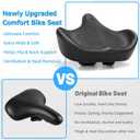 CDYWD Oversized Bike Seat for Men & Women Comfort, Extra Wide Bicycle Seat Cushion, Comfortable Wing Padded, Large Replacement Saddle for Peloton, Stationary Exercise Bike, Ebike, Cruiser, City Bike