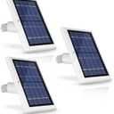 Wasserstein Solar Panel Compatible with Wyze Cam Outdoor - Power Your Surveillance Camera continuously with 2W 5V Charging (3-Pack, White) (Wyze Cam Outdoor NOT Included)