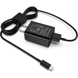 Fast Charger Compatible for Fire UL Listed AC Adapter 2A Rapid Charger with 6.6Ft Micro-USB Cable for All-new Fire 7 HD 8 10 Plus Tablet, Kids Pro, Kids Edition, HD HDX 7” 8.9” (Black)