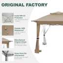 Gazebo Replacement Cover Compatible with SUNJOY 11x11 Pop Up Gazebo Frame,This Particular Replacement Cover Will Not Fit Any Other Models,(Khaki)