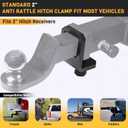 Anti Rattle Hitch Tightener 2 Inch, Trailer Hitch Anti Rattle Device, Heavy Duty Hitch Stabilizer for 2 Inch Hitches