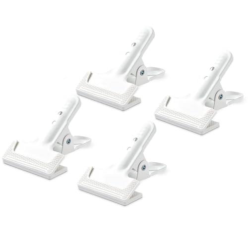 KAGYOKU Heavy-Duty Spring Clamps (4-Pack) - 4" Clips for Photography Backdrops, Woodworking, and Home Improvement (White)