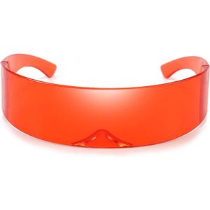 Dollger Futuristic Sunglasses Y2K Space Cyclops Wrap Around Glasses Rimless Translucent Mirrored Lens