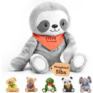 Lilly's Love Weighted Stuffed Animal, 5lb | Sensory Plush for Kids & Adults | Machine Washable Plushie w/Removable Inner | Calming Weighted Stuffed Animal for Anxiety, Stevie The Sloth