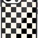 Checkerboard Grid Case for Apple iPhone 13 Aluminum Black Phone case Shockproof Full Body Protection Cover (Hard Back Case with Soft TPU Bumper)