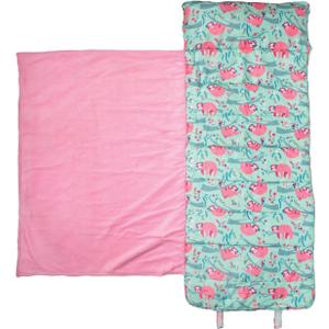 Stephen Joseph, Toddler All Over Print Nap Mat with Soft Blanket and Removable Pillow for Boys & Girls, Kids Sleeping Bag for Elementary, Daycare, Preschool with Carry Handle (Sloth)