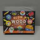 Quimoy 24 Pcs Wooden Painting Kit-Glow in The Dark, Arts & Crafts Gifts for Boys Girls Ages 5-12-Craft Activities Kits, Painting Kits for Kids Ages 4-8, 8-12 Year Old Kids