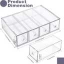 Desk Organizer with 12 Drawers, FODIENS 3 Packs Stackable Desktop Storage Box with Removable Drawer, Clear Sunglasses Organizer Display Case for Stationery Marker Pens Eyeglasses Office Supply