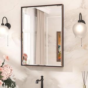 Oil Rubbed Bronze Mirror for Bathroom 22 x 30 Inch Beveled Frame Vanity Mirror, Tempered Glass, Shatterproof, for Modern Bedroom, Entryway, Living Room