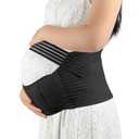 3-in-1 Maternity Abdominal Support Belt - Adjustable Pregnancy Belly Band for Prenatal & Postpartum Care, Relieves Back Pain - Machine Washable, Perfect for Expecting Moms