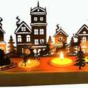 Christmas Candle Holder for Led Tea Lights 4 Candlestick Seats Advent Candle Holder Candle Holders Xmas Small Christmas Votive Candle Holders