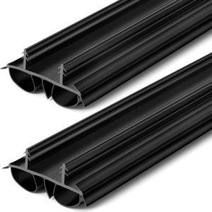 2 Pcs 32" Double Bubble Kerf Door Sweep Kit Bottom Door Seal Weatherstrip