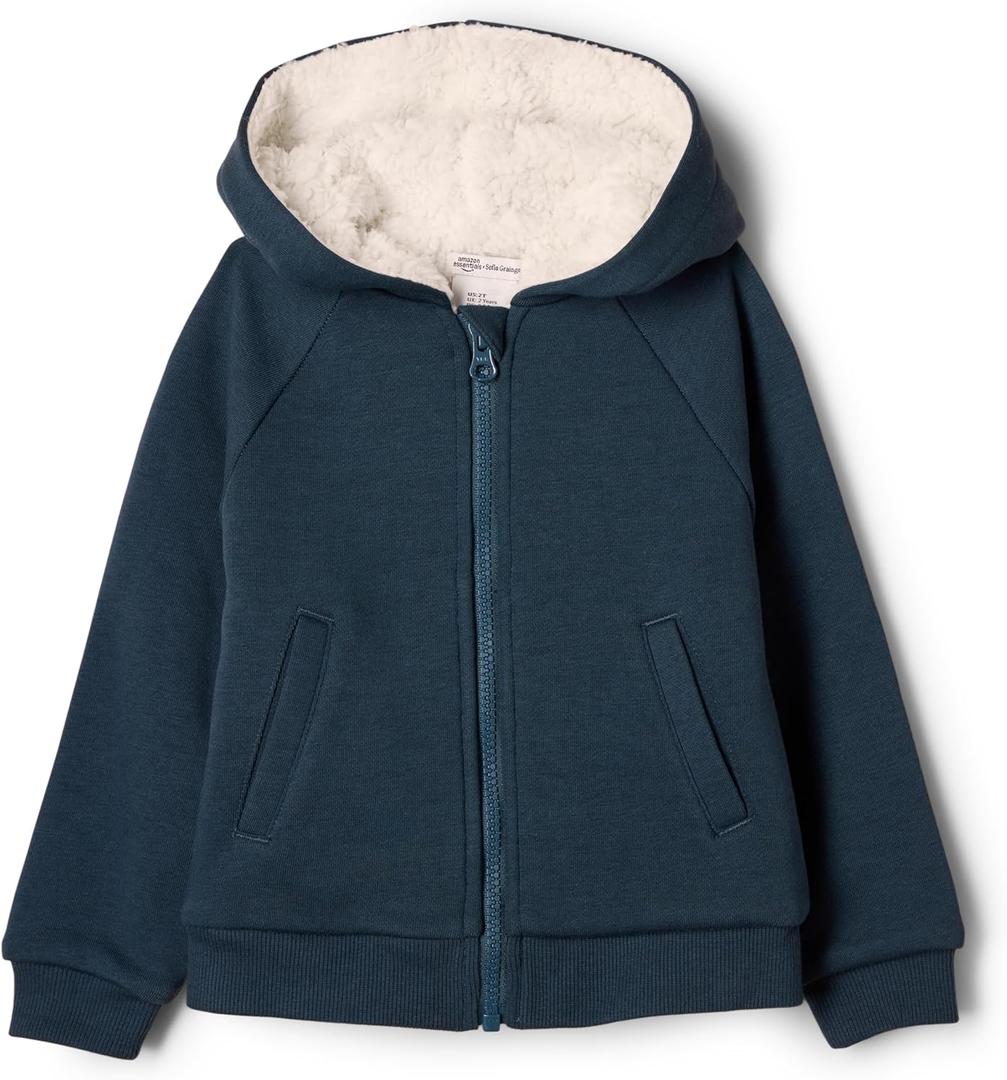 Amazon Essentials x Sofia Grainge Unisex Toddlers and Babies' Zip Hoodie Sweatshirt (0-3 Months, Dark Navy)