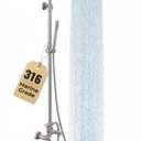 G-Promise 316 Marine Grade Stainless Steel Outdoor Shower Kit - Includes 10" Rain Shower Head & Handheld Spray, Wall Mounted, Maximum Corrosion Resistant for Poolside, Backyard, Coastal Homes