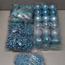 Christmas Tree Ornaments and Decorations Set for Holiday Home Decor (Blue, 76pcs)