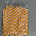 Packs Orange Biodegradable Striped Paper Straws, Disposable Drinking Straws for Birthday Carnival Summer Pool Party Wedding Baby Shower Halloween Christmas Party Decoration Supplies