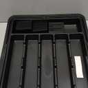 Homecor Silverware Organizer - Expandable Kitchen Drawer Organizer, 3" High Utensil Holder, BPA Free Flatware and Cutlery Tray for Spoons Forks Knives, Plastic Kitchen Organizer and Storage, Black