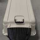 SportPet Designs Plastic Kennels Rolling Plastic Wire Door Travel Dog Crate- Large Kennel, Gray