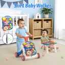 QDRAGON 3 in 1 Baby Walker and Activity Center for Boy, Learning to Walk, Sit to Stand, Early Educational Push Toys with Music Panel for Infant Toddler 12-18 Months Blue