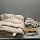 Litanika Comforter King Size Set Oatmeal - 7 Pieces Bed in a Bag King Bedding Comforter Sets, Plain Lightweight Bed Set with Comforter, Sheets, Pillowcases & Shams (King (104"x90"))