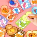 LEASEN 28 Pack Valentines Day Gifts for Kids, Mochi Squishies Party Favor Set with Valentines Animal Greeting Cards for Kids, Valentine's Day Classroom Exchange Gifts Set, School Prizes Party Favor