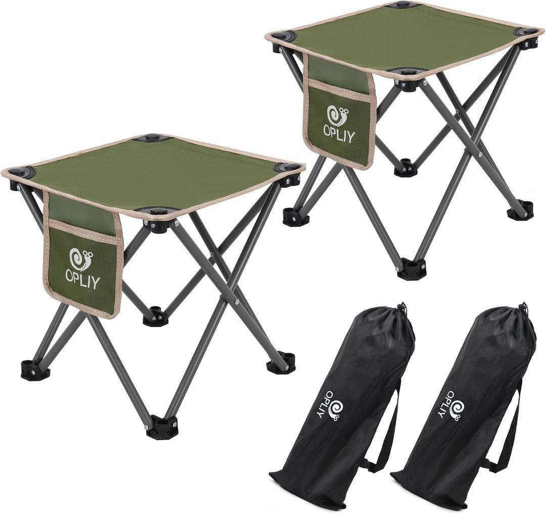 Opliy Camping Stool 2 Pack,Portable Folding Stool for Outdoor Gardening and Beach Hiking Fishing,Foot Stool with Carry Bag (Green) Opliy Camping Stool 2 Pack,Portable Folding Stool for Outdoor Gardening and Beach Hiking Fishing,Foot Stool with Carry Bag (Green)