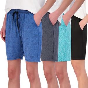 Real Essentials 4 Pack: Women's Dry-Fit Athletic 7" Bermuda Long High Waisted Running Shorts size XL