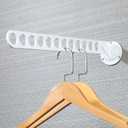 Alise Wall Mounted Clothes Drying Racks with 12 Hanging Holes,Adjustable Clothes Hanger Rack Space Saving for Laundry Closet Bathroom Bedroom,Stainless Steel Garment Racks,White