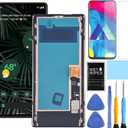 Amoled for Google Pixel 6 Pro Screen Replacement with Frame for Pixel 6 Pro Screen Replacement G8VOU GLUOG LCD Display digitizer Touch Screen Assembly with Repair Part Tools 6.7 (Black)