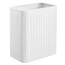 TrashAid Small Bathroom Trash Can, 2.1 Gallon Bathroom Garbage Can, Stainless Steel Waste Basket for Office, Under Desk, Bedroom, Rv, White