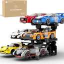 Display Stand for Lego Speed Champions Cars (1 Pack), Upgraded 3-Layer Stand Holds 6 Cars Compatible with 76917, 76908, 76918, 76915, 76914, 76907, 76901, 76902 & More, Gift for Collectors & Kids 6+