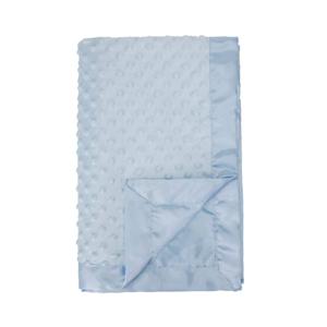 Pro Goleem Baby Soft Minky Dot Blanket with Silky Satin Backing Baby Gifts for Girls and Boys (Blue, 30 x 40)